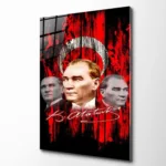 Üçlü Atatürk Portresi Cam Tablo