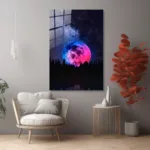 Neon Galaksi Ay Cam Tablo - Görsel 4