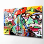 Kübik Çizim Cam Tablo