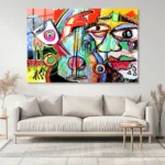 Kübik Çizim Cam Tablo - Görsel 2