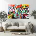 Kübik Çizim Cam Tablo - Görsel 4