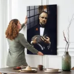 Godfather Klasik Film Sahnesi Cam Tablo - Görsel 2