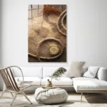 Vintage Pusula ve Eski Harita Cam Tablo - Görsel 4