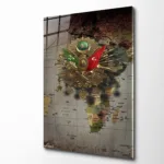 Altın Osmanlı Arması Cam Tablo