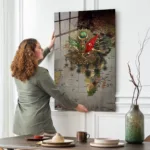 Altın Osmanlı Arması Cam Tablo - Görsel 2