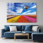 Çiçek ve Balon Temalı Cam Tablo - Görsel 4