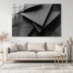 Modern Minimalist Origami Stil Cam Tablo - Görsel 5