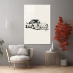 Özel Çizim Porsche 911 Dekoratif Cam Tablo - Görsel 5