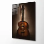 Antik Telli Çalgı Temalı Klasik Cam Tablo