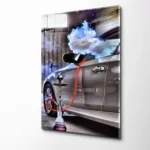 Dumanlı Araba ve Nargile Cam Tablo