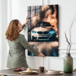Duman Efektli Spor Araba Cam Tablo - Görsel 2