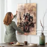 Steampunk Araba Cam Tablo - Görsel 2