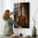 Antik Telli Çalgı Temalı Klasik Cam Tablo - Görsel 2