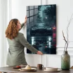 Siyah Spor Araba Cam Tablo - Görsel 2