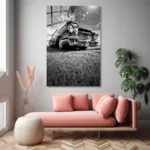 Lüks Klasik Araba Tasarım Cam Tablo - Görsel 4