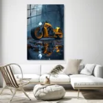 Sarı Custom Motor Cam Tablo - Görsel 3