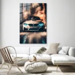 Duman Efektli Spor Araba Cam Tablo - Görsel 3