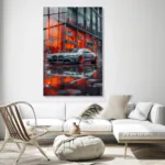 Turuncu Jantlı BMW M Serisi Cam Tablo - Görsel 3