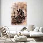 Steampunk Araba Cam Tablo - Görsel 3