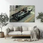 Siyah Batmobil Tarzı Cam Tablo - Görsel 5