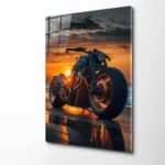Gün Batımı Chopper Cam Tablo