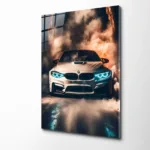 Duman Efektli Spor Araba Cam Tablo