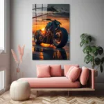 Gün Batımı Chopper Cam Tablo - Görsel 4