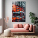 Turuncu Jantlı BMW M Serisi Cam Tablo - Görsel 4