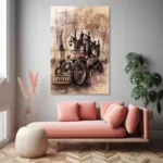 Steampunk Araba Cam Tablo - Görsel 4