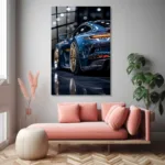 Lüks Porsche Silüeti Cam Tablo - Görsel 4
