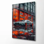 Turuncu Jantlı BMW M Serisi Cam Tablo