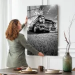 Lüks Klasik Araba Tasarım Cam Tablo - Görsel 2