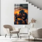 Gün Batımı Chopper Cam Tablo - Görsel 5