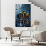 Sarı Custom Motor Cam Tablo - Görsel 5