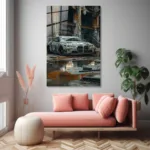 Street Art Araba Cam Tablo - Görsel 4