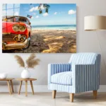 Küba Temalı Klasik Araba Cam Tablo - Görsel 2