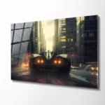 Gece Şehri Konsept Araba Cam Tablo - Görsel 5