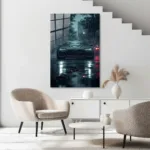 Siyah Spor Araba Cam Tablo - Görsel 5