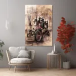 Steampunk Araba Cam Tablo - Görsel 6