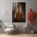 Antik Telli Çalgı Temalı Klasik Cam Tablo - Görsel 6