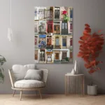 Antik Kapılar Kolajı Dekoratif Cam Tablo - Görsel 6