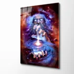 Galaksi ve Mitoloji Temalı Modern Cam Tablo