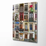 Antik Kapılar Kolajı Dekoratif Cam Tablo