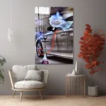 Dumanlı Araba ve Nargile Cam Tablo - Görsel 4