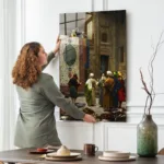 Oryantalist Sanat: Halı Tüccarları Klasik Cam Tablo - Görsel 2