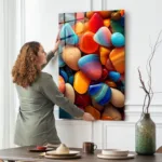 Canlı Renklerde Parlak Cam Duvar Dekoru - Görsel 2