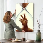 Zamanın Pençesinde Kum Saati Tasarım Cam Tablo - Görsel 2