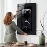 Felsefi Sanat: Kum Saati Figürlü Modern Cam Tablo - Görsel 2