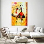 Etnik Esinti: Dans Eden Kadın Figürlü Modern Cam Tablo - Görsel 3