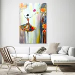 Bahar Esintisi: Çiçekli Elbiseli Dansçı Modern Cam Tablo - Görsel 3